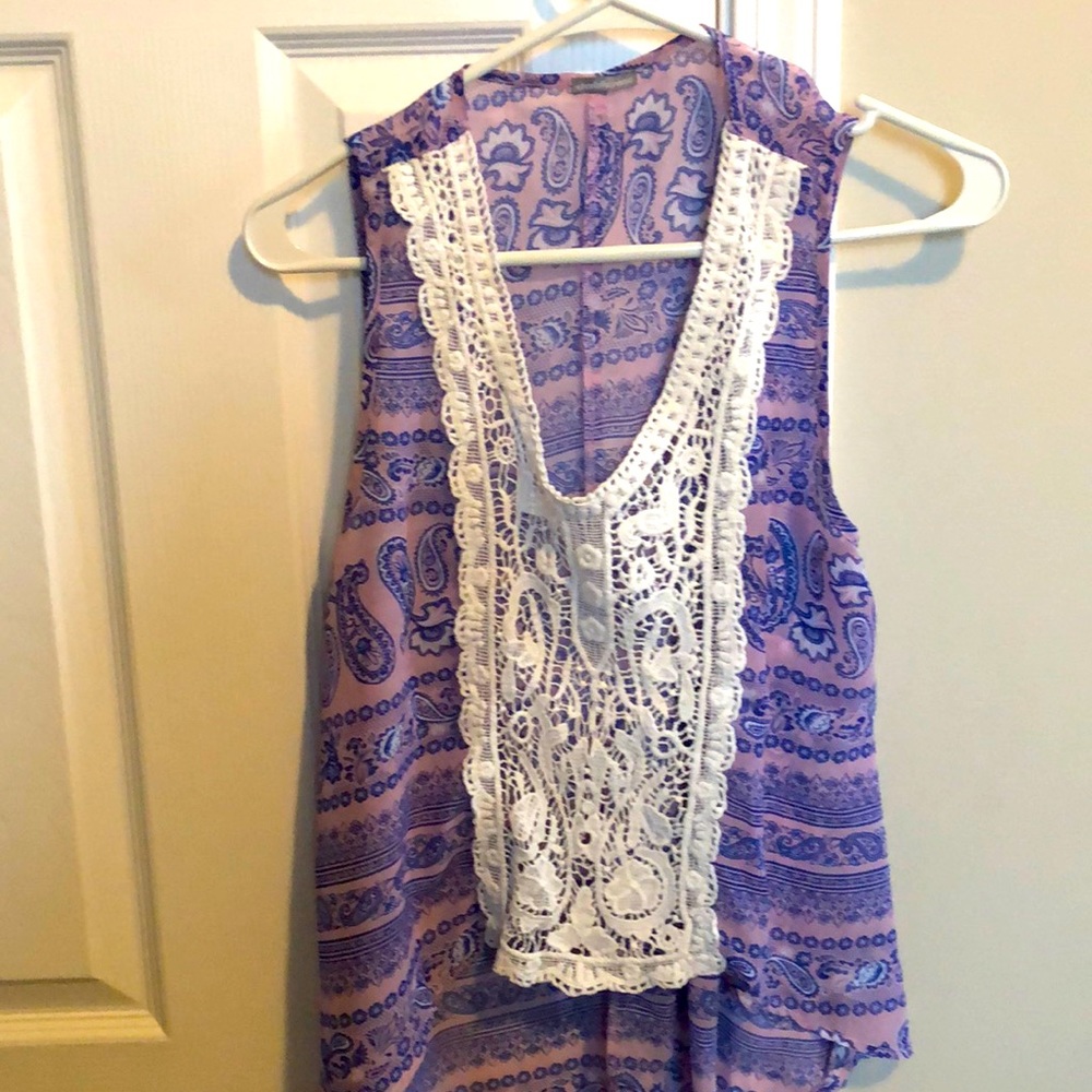 Paisley High Low Tank Top